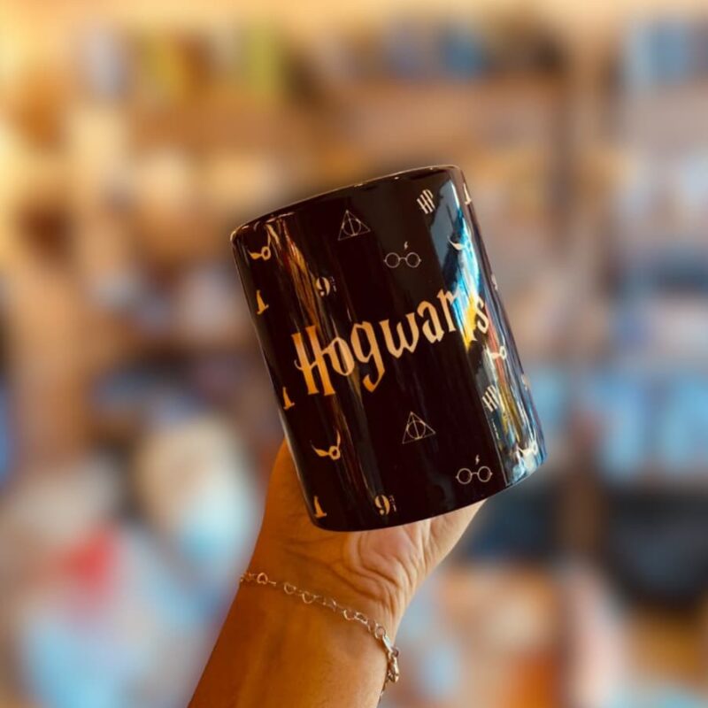 Caneca Porcelana Harry Potter Hogwarts Simbolos