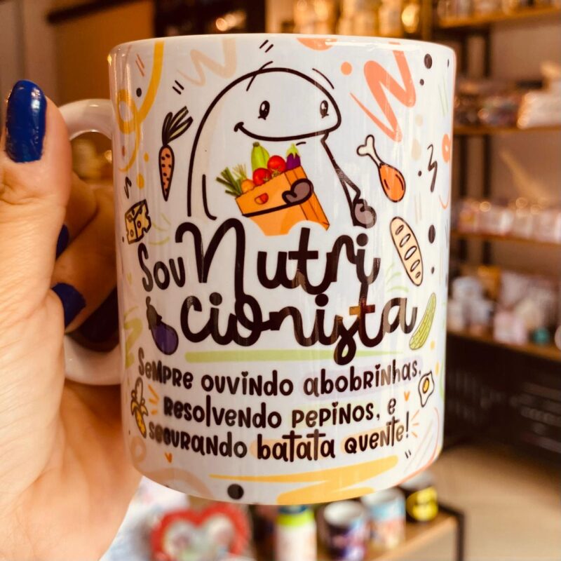 Caneca Porcelana Sou Nutricionista  Flork