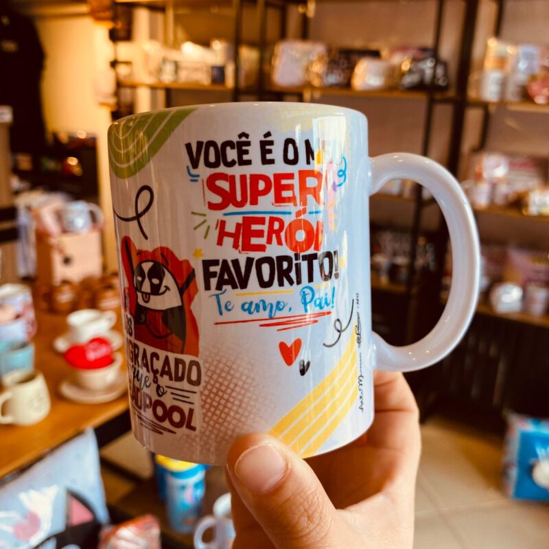 Caneca: Voce e meu super heroi favorito, te amo Pai!
