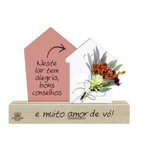 ENFEITE DE MESA: NESTE LAR TEM ALEGRIA, BONS CONSELHOR E MUITO AMOR DE VÓ P20775