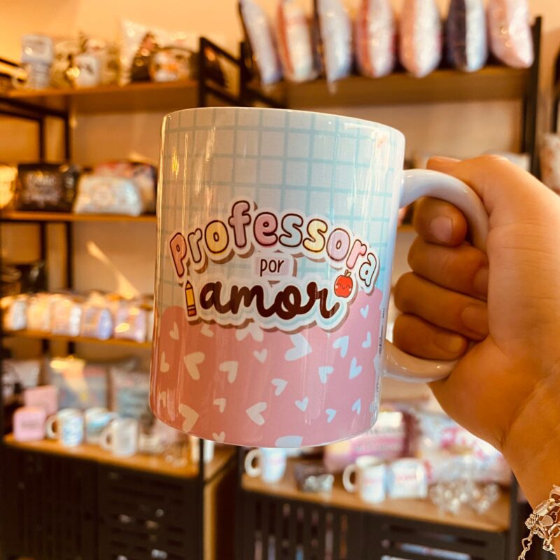 Caneca Porcelana Professora por amor!