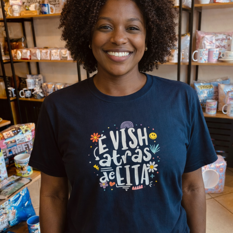 Camiseta é vish atrás de eita