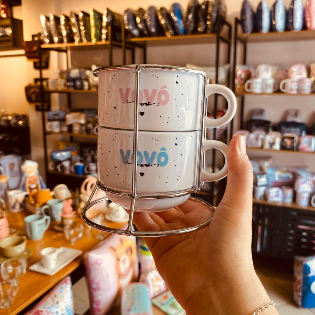 Torre com 2 Xícaras: Vovô e Vovó