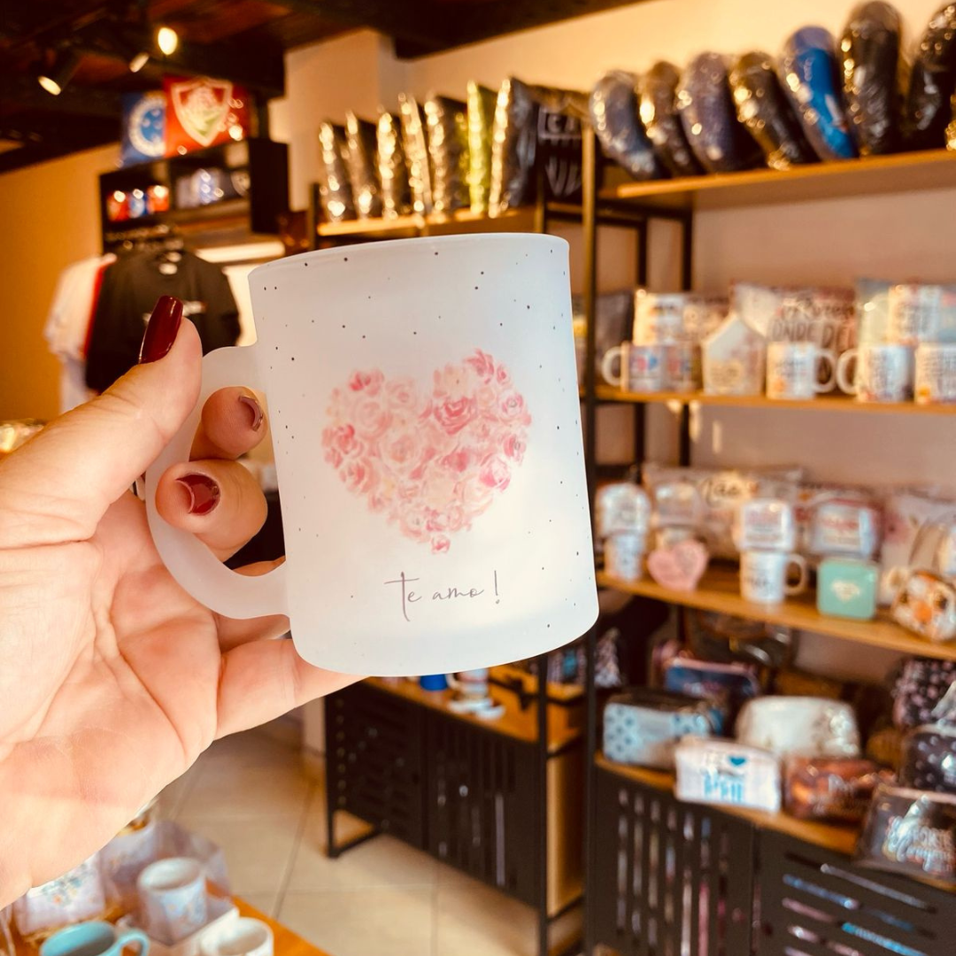 Caneca de Vidro “Te Amo!”