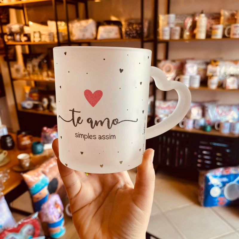 Caneca Vidro te Amo Simples Assim