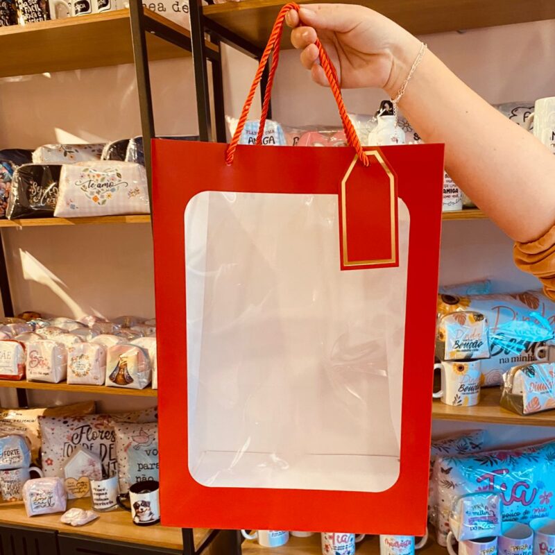 Sacola Bolsa Presente Luxo com Visor