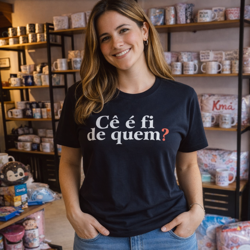 Camiseta Poliéster Cê é fi de quem?