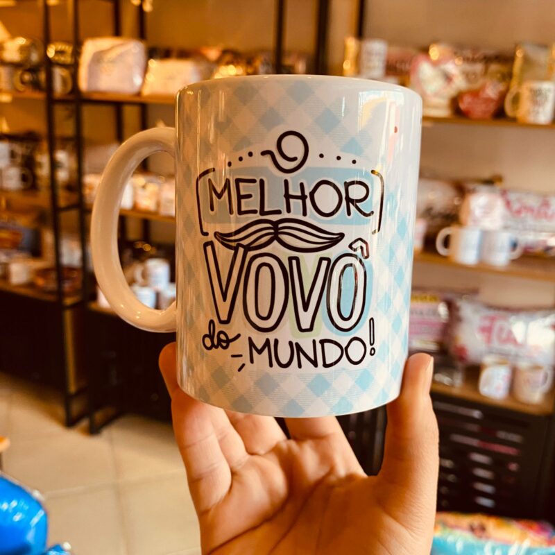 Caneca Porcelana O melhor vovô do mundo/ Vovô te amo!