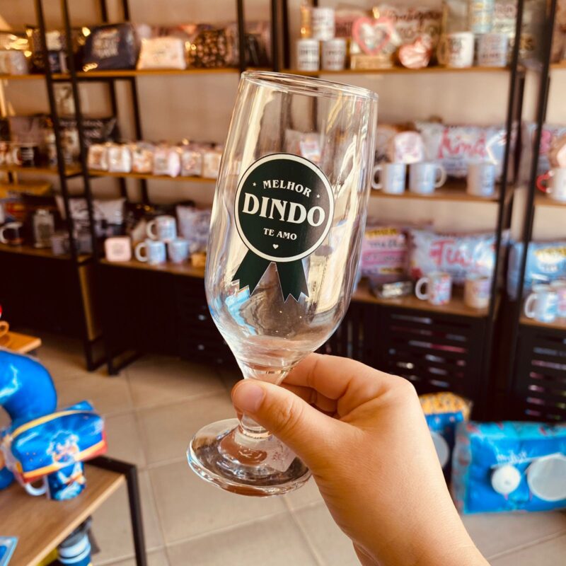Taça Tulipa de Cerveja Melhor Dindo Te amo!
