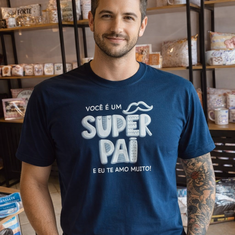 Camiseta Você é um Super Pai.Eu te amo muito!