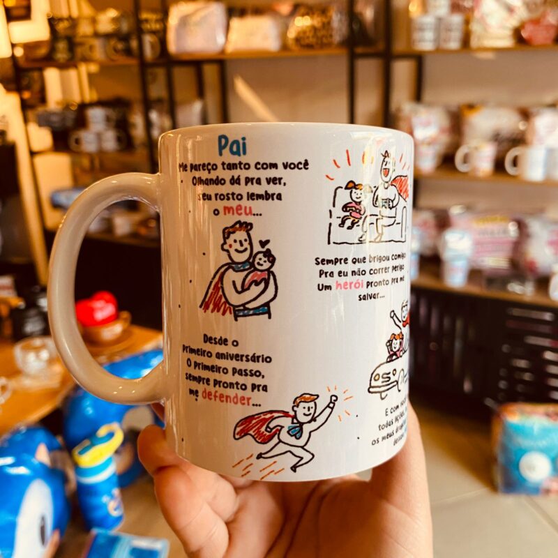 Caneca Porcelana Pai - 11 vidas