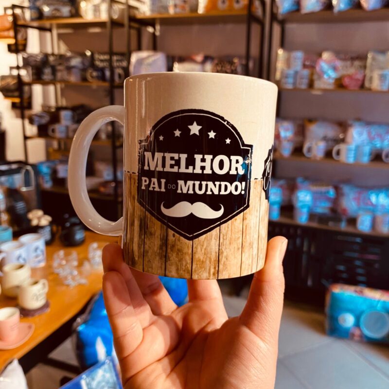 Caneca Porcelana Melhor pai do mundo- seus passos nos guiam e inspiram ...