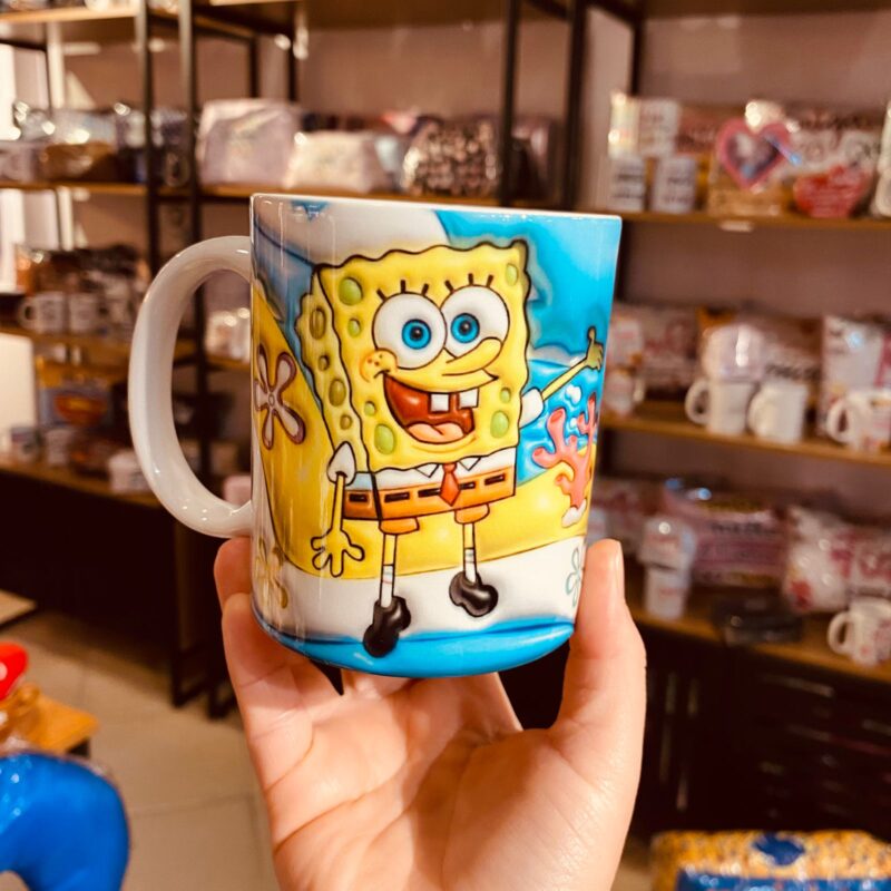 Caneca Porcelana 3D Bob Esponja