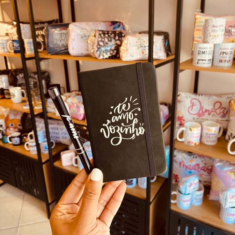 Mini Caderno de Anotações com Caneta