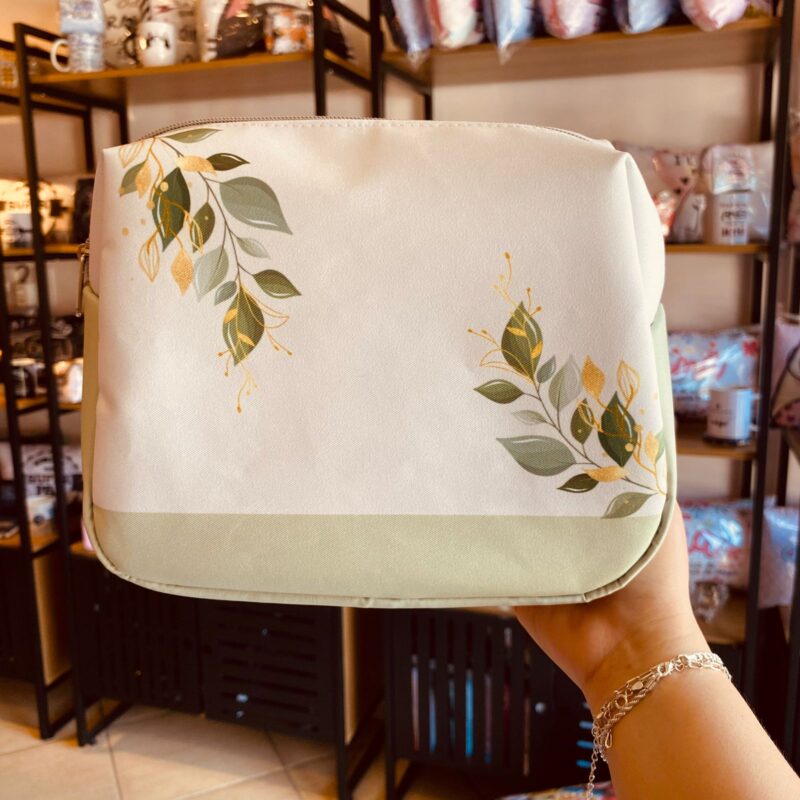 Necessaire Verde Oliva folhas