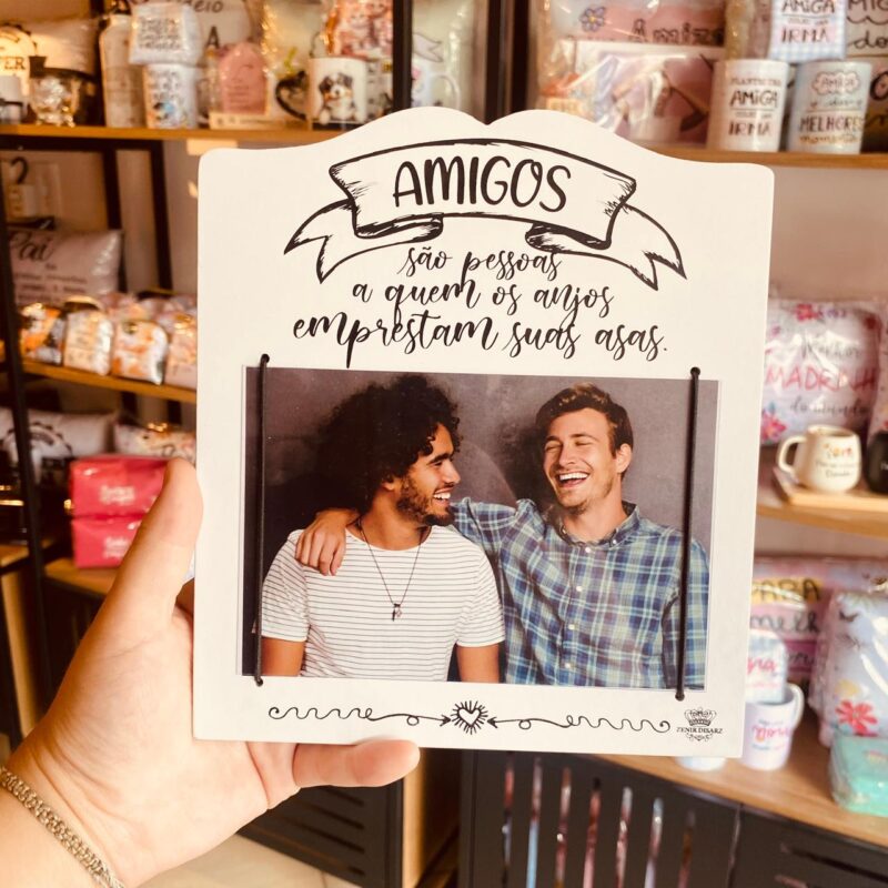 P19511 Porta-Retrato com Elástico “Amigos São Pessoas a Quem...”
