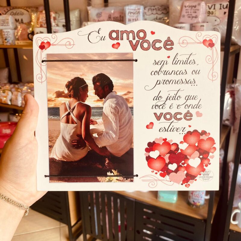 P16542 Porta-Retrato com Elástico “Eu Amo Você Sem Limites...” 