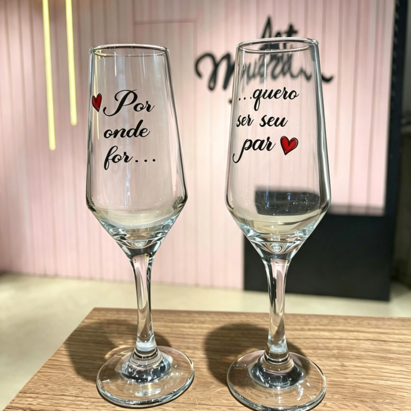 Taça de vinho Por onde for quero ser seu par (O par)