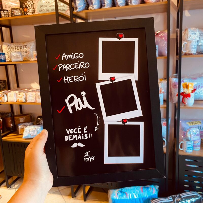 Porta Retrato Preto A4  Pai