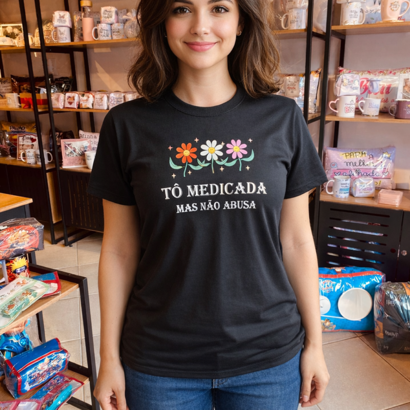 Camiseta Poliéster To medicada mas não abusa!