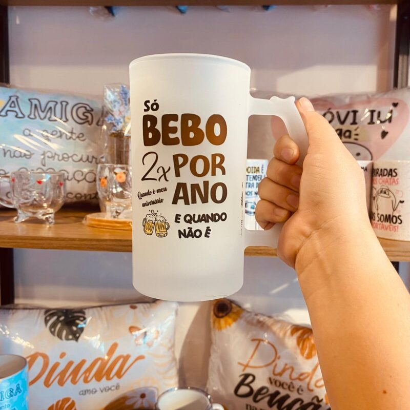Caneca de Chopp Só Bebo 2x por ano