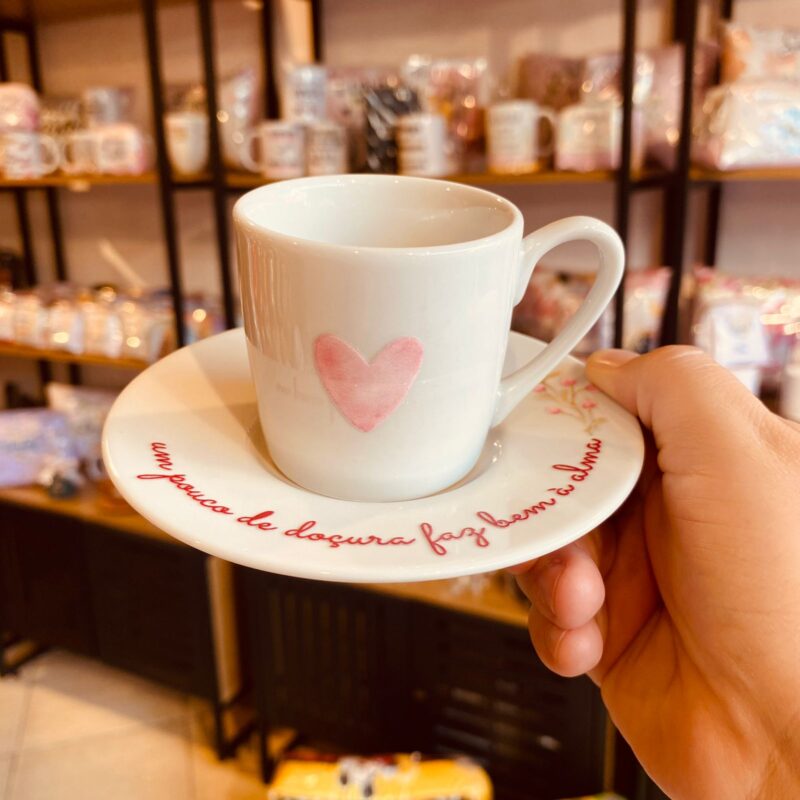 Xicaras De Café Com Pires em Porcelana 80ml