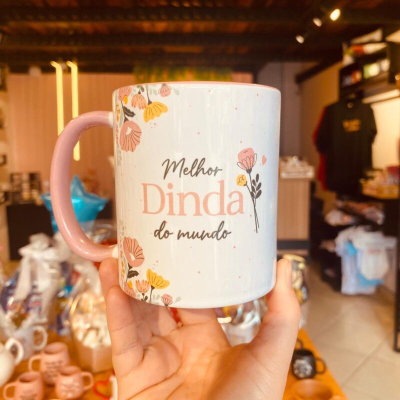 Caneca de Porcelana Melhor dinda do mundo (Florescer)