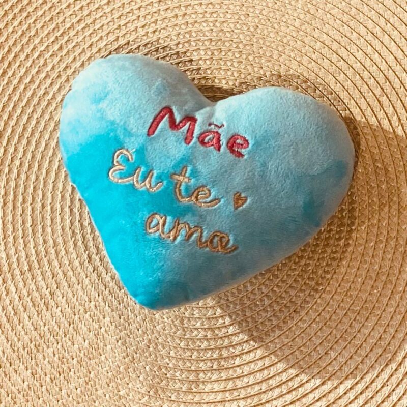 Coração de pelúcia Mãe te amo!