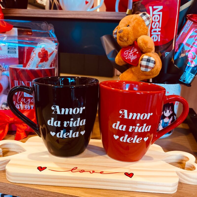 Caneca Porcelana Amor da vida dele/dela