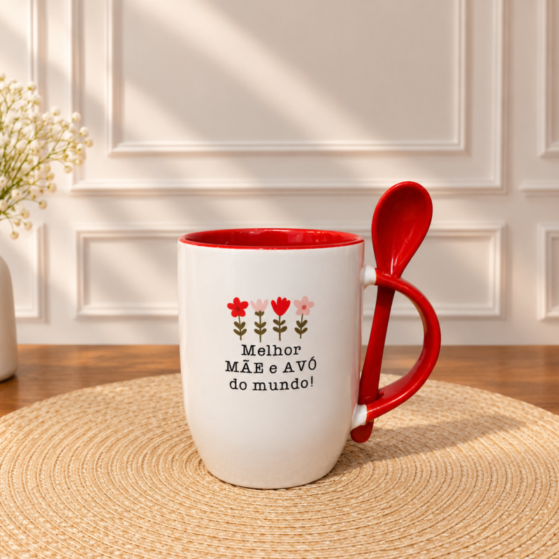 Caneca de Porcelana  Melhor Mãe e Avó do mundo!
